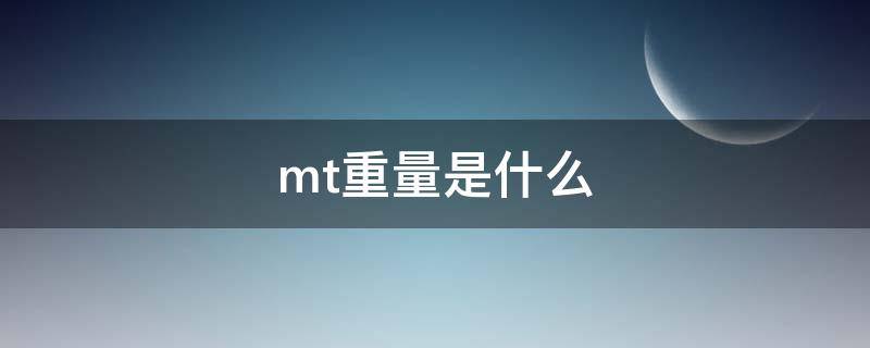 mt重量是什么